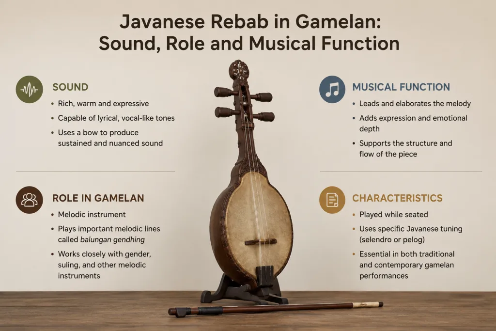 Javanese rebab in Gamelan showcases its unique sound and vital role in traditional musical ensembles, highlighting the cultural significance of the instrument.