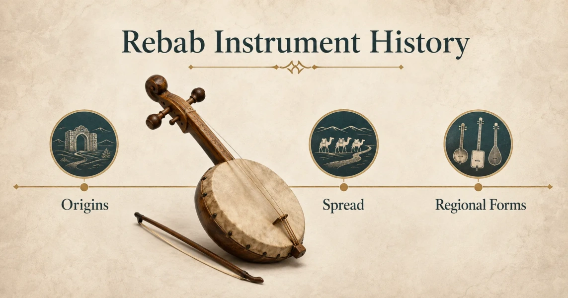 Rebab instrument history showcases the ancient origins and regional development of this traditional string instrument used in Middle Eastern music.
